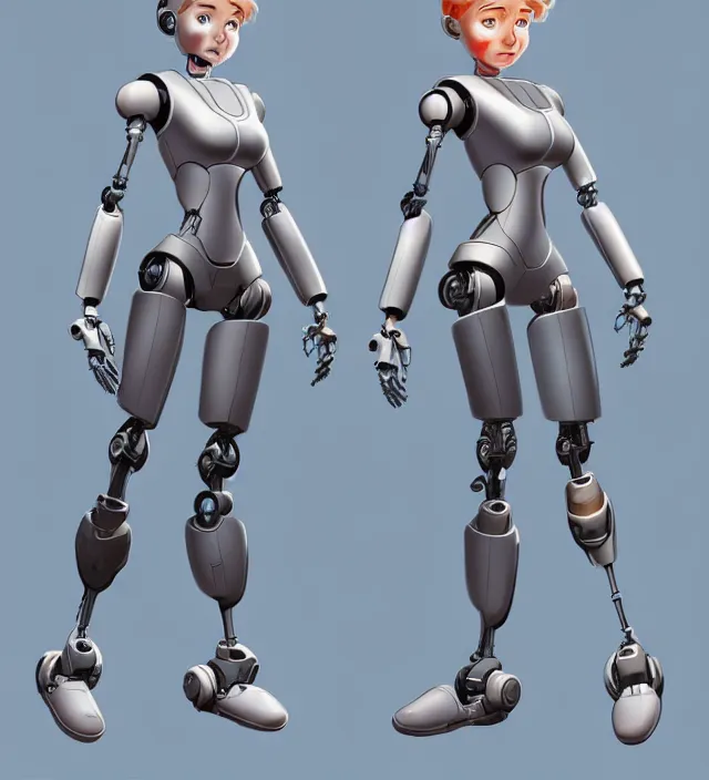 Image similar to the female robot protagonist, animation character design by don bluth, action - adventure, sharp detail, artstation trending, conceptart. com