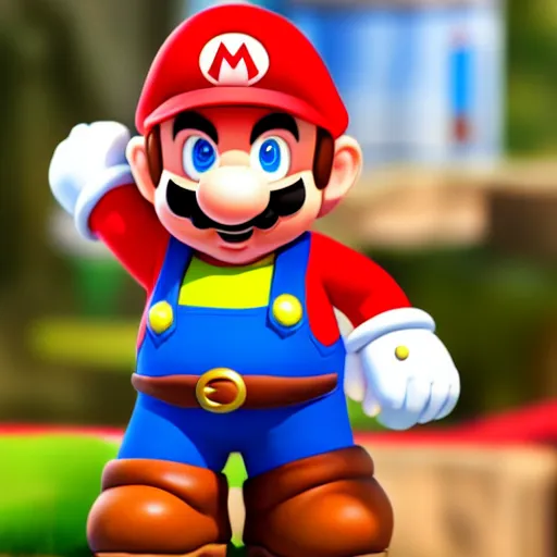 Image similar to chris pratt as mario from the mario bros series ( hyperrealistic, high detailed, greatly illustrated, great quality, good cinematic shot and uhd lighting )