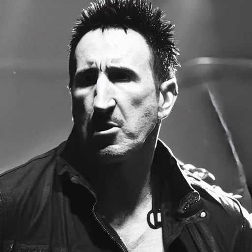 Prompt: Screaming Trent Reznor, singer songwriter NIN, ultrafine detail, associated press photo, masterpiece