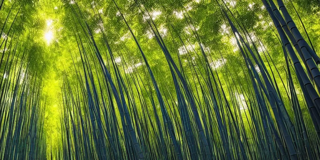 Prompt: ultra wide angle photo of the shunan bamboo forest, majestic!!! beautiful!!!, ethereal!!! ultra realistic, golden hour, volumetric lighting, sharp focus, in the style of national geographic, large format camera