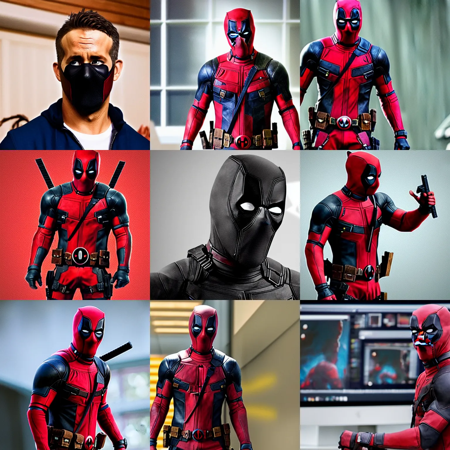 Prompt: ryan reynolds as deadpool browsing discordapp, photograph