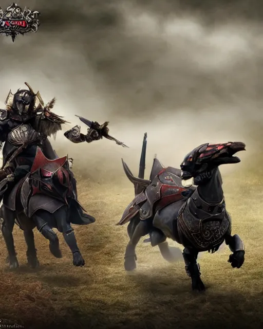 Image similar to photos of dark elves riding armored corgi dogs into battle, photorealistic, cinematic, in the style of peter jackson