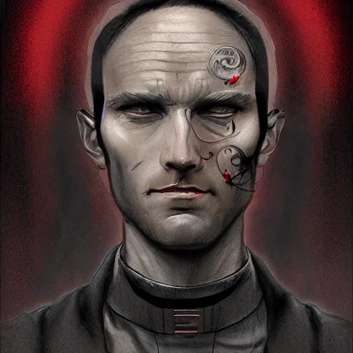 Prompt: portrait of a handsome Catholic priest with red eyes, dark, intricate details, highly detailed, concept art, digital painting, trending on artstation, award-winning. Art by Josh Timbrook and Tim Bradstreet