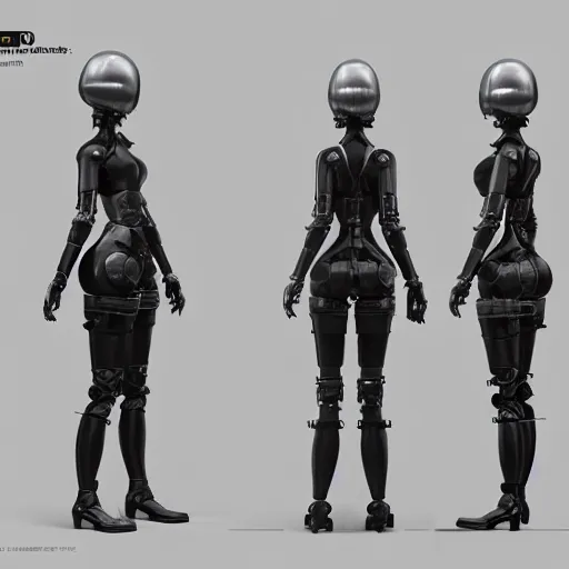 Image similar to professional engineering CAD exploded view of a realistic android bodyguard modeled after 2B nier automata, solidworks, catia, autodesk inventor, unreal engine, gynoid cad design inspired by Masamune Shirow and Boston Dynamics and Ross Tran and WLOP, product showcase, octane render 4k