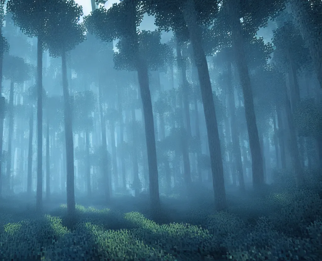 Foggy Forest - Blue