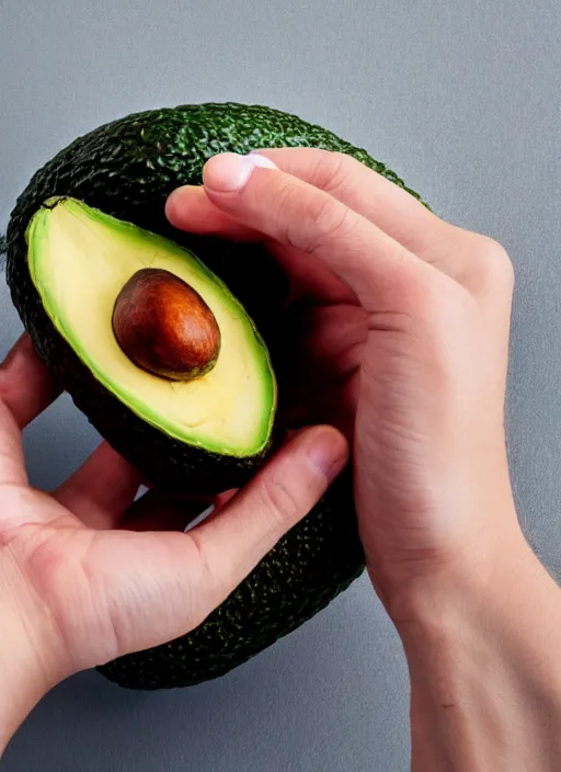 Image similar to photo avocado on a hand soft focus