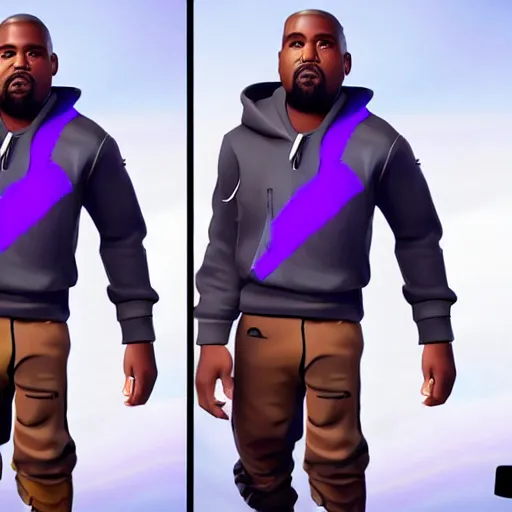 Prompt: kanye in fortnite concept