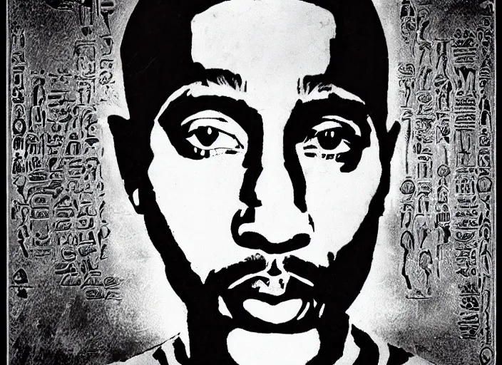 Image similar to tupac by egyptain hyroglyphs