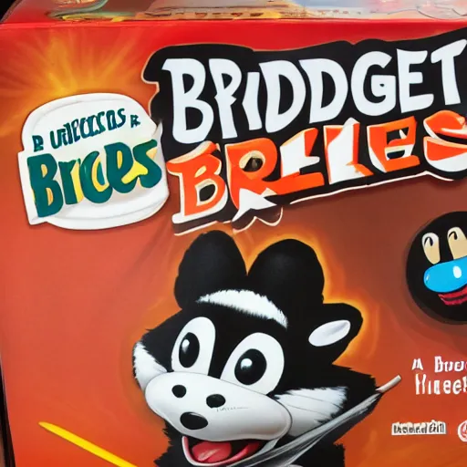 Image similar to A box of Badger Bites cereal, featuring the cereal mascot, Bruce the Badger