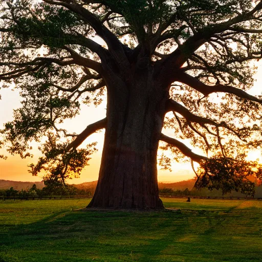 Image similar to the biggest tree, golden hour