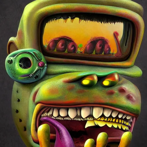 Prompt: an ultra fine detailed painting of an aaahh!!! real monsters taxi driver by james gurney, featured on zbrush central, sots art, behance hd, reimagined by industrial light and magic h 7 0 4