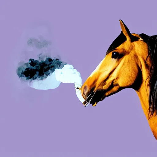 Image similar to horse smoking a joint