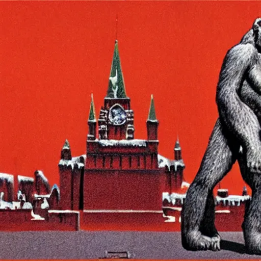 Image similar to king kong in red square