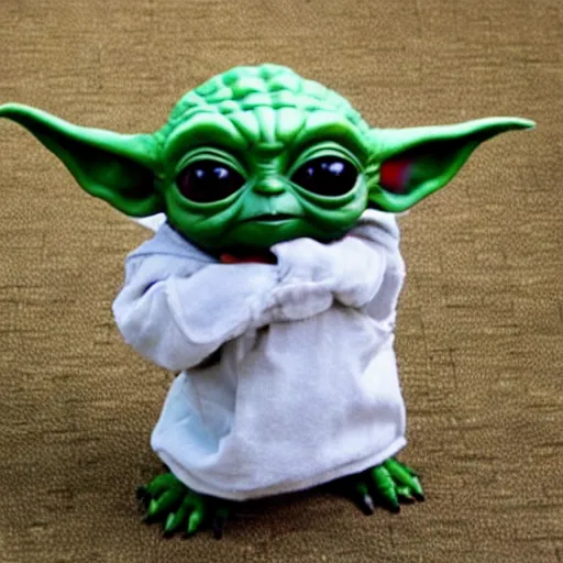 Image similar to baby yoda in style of arcane lol