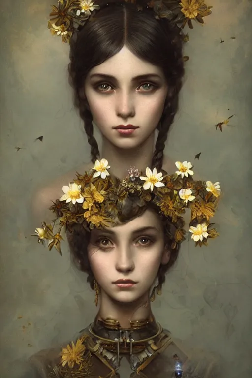 Image similar to a beautiful ultradetailed vintage photo of an xolo, by tom bagshaw and anna dittman, portrait, vignette, 3 5 mm lens, golden ratio composition, detailed faces, studio photography, very detailed, robot dogs overgrown with flowers, artstation, 8 k, highly coherent