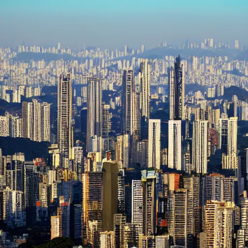 Prompt: sao paulo city with the biggest tower in the americas, very detailed, ultra realistic, photorealistic, dynamic light