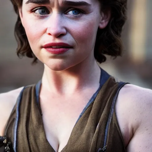 Image similar to emilia clarke in the style of arcane's netflix series