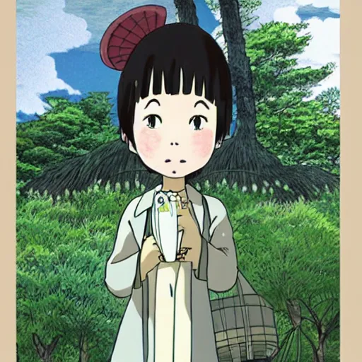 Image similar to Satsuki Kusakabe in totoro ghibli style
