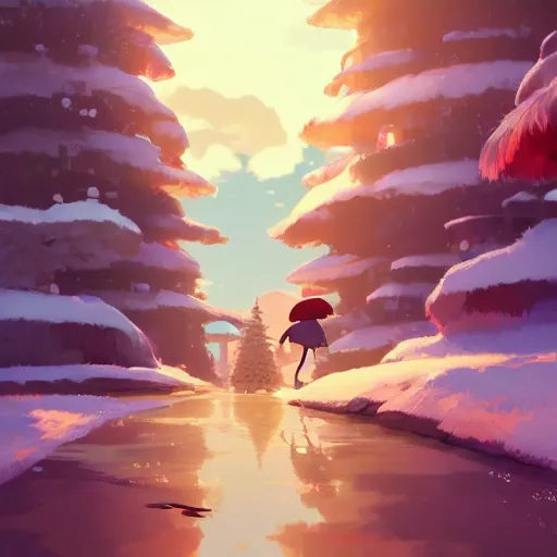 Image similar to enjoying the holidays, detailed, cory loftis, james gilleard, atey ghailan, makoto shinkai, goro fujita, studio ghibli, rim light, exquisite lighting, clear focus, very coherent, plain background