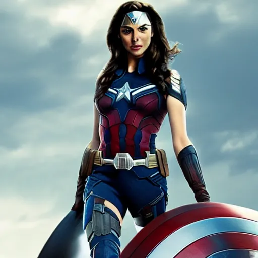 Image similar to gal gadot as captain america