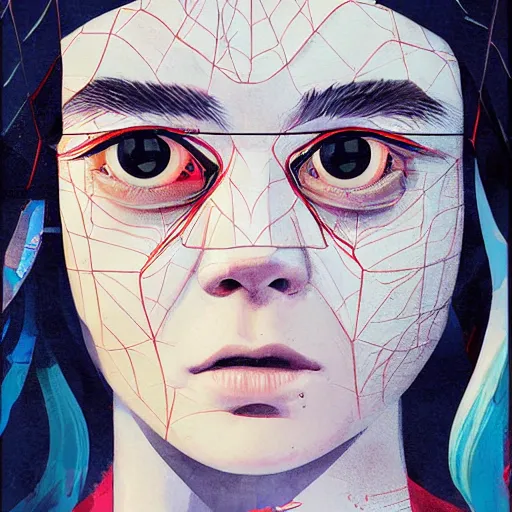 Prompt: Elle Fanning in Spider-Man Into The Spiderverse picture by Sachin Teng, asymmetrical, dark vibes, Realistic Painting , Organic painting, Matte Painting, geometric shapes, hard edges, graffiti, street art:2 by Sachin Teng:4