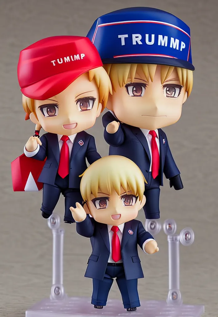 Image similar to An Anime Nendoroid of DONALD TRUMP!!!!!!!!!, Product Photo, 8k, Sharp photo