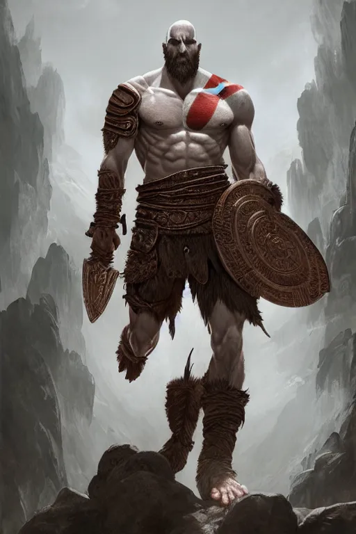 Image similar to god of war, accurate anatomy, only two hands, highly detailed, digital painting, artstation, concept art, smooth, sharp focus, illustration, Unreal Engine 5, 8K, art by artgerm and greg rutkowski and Alphonse Mucha