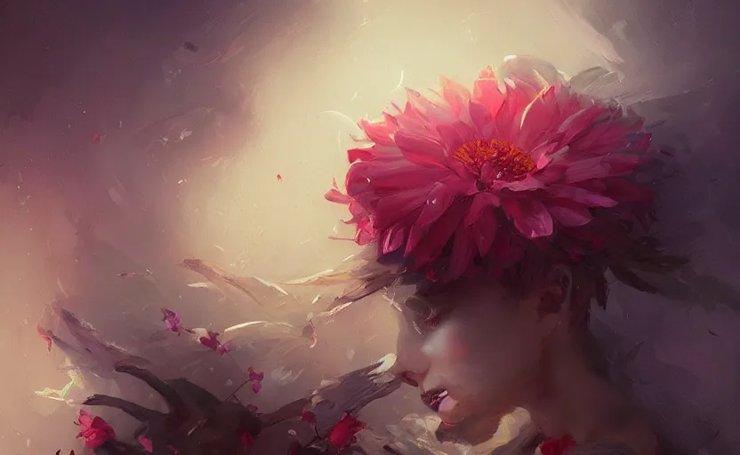 Image similar to a painting of a sensual flower trending on artstation in the style of greg rutkowski