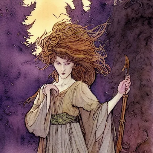 Prompt: a simple and atmospheric watercolour fantasy character concept art painting of a fairytale, very muted colors, by rebecca guay, michael kaluta, charles vess and jean moebius giraud