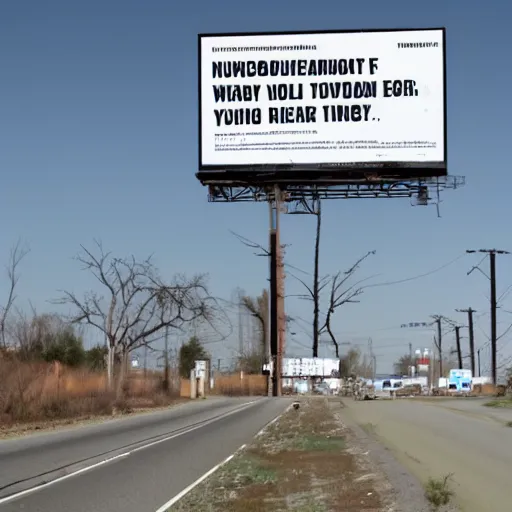 Image similar to billboard warning of nuclear fallout