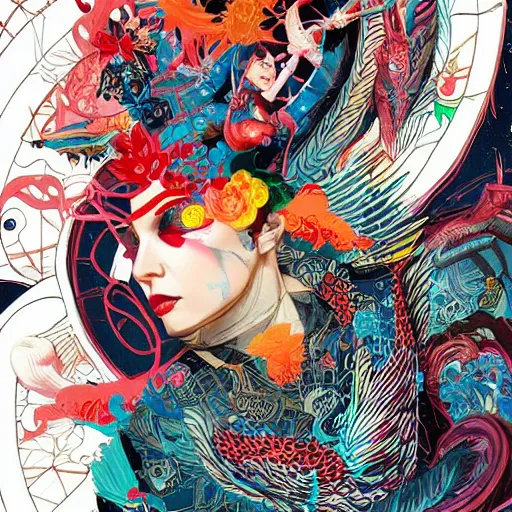 Image similar to Tristan Eaton, victo ngai, artgerm, Lofi dragon mask