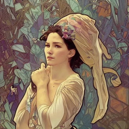 Prompt: photo of tired dj by artgerm and greg rutkowski and alphonse mucha annie leibovitz