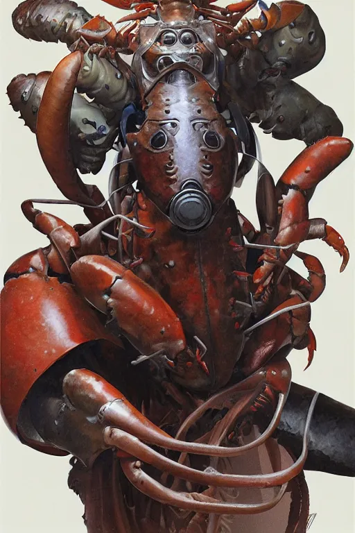 Image similar to portrait of the swell lobster sealer wearing zibeline mask by artgerm and Craig Mullins, James Jean, Andrey Ryabovichev, Mark Simonetti and Peter Morbacher 16k