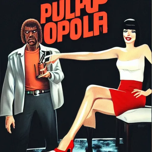 Image similar to pulp fiction in style by mark shagal