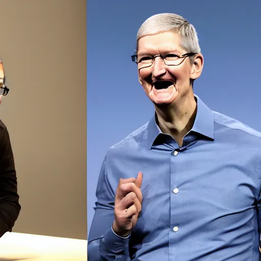 Prompt: apple and tim cook hybrid