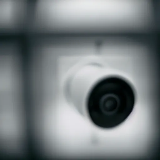 Prompt: Unknown Terrifying Creature staring into a Security Camera, Blurry, Film Grain, Dark, Horror, Realistic