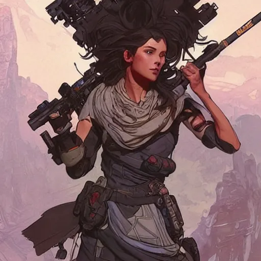 Image similar to apex legends, illustration, art by artgerm and greg rutkowski and alphonse mucha