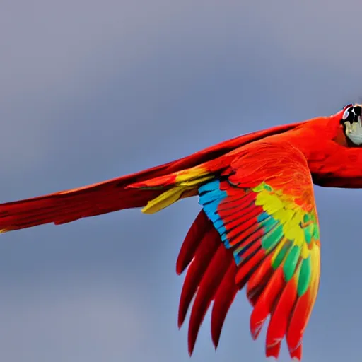 Image similar to high res Scarlet macaw with its wings open 4k