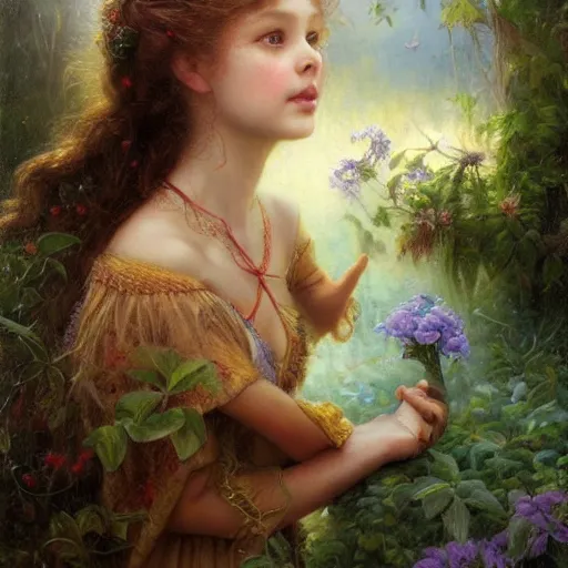 Prompt: Lilia Alvarado, Sophie Anderson, Mark Arian, Bob Byerley, Charlie Bowater, Mark Brooks, Steve Henderson, Justin Gerard, Arthur Hughes, Edward Robert Hughes, Mark Keathley, Victor Nizovtsev, Carlos Shwabe, Ross Tran