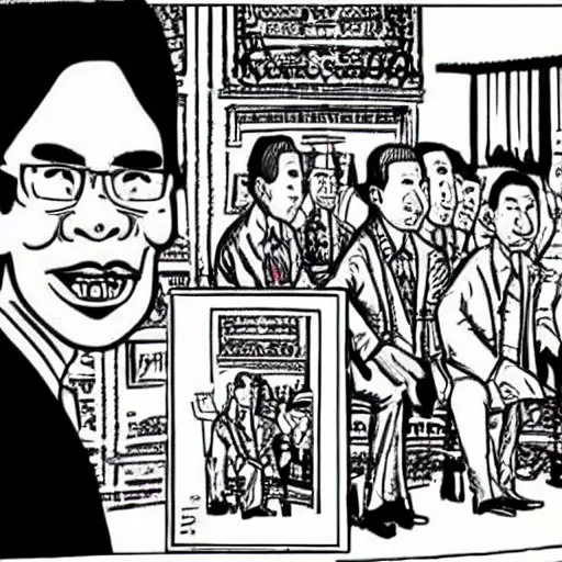 Prompt: King of Thailand appears in Robert Crumb cartoon