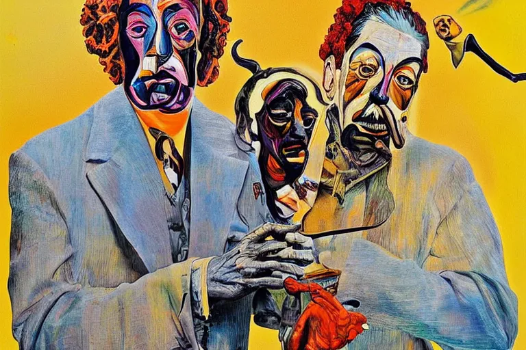 Image similar to portrait of a uncanny painter by Chor Boogie and Salvador Dali collaboration