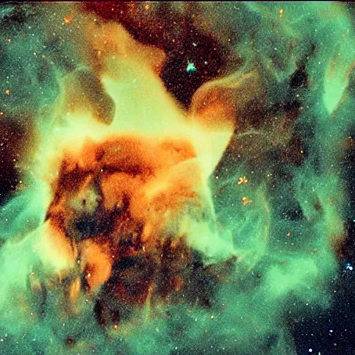 Image similar to photograph of a skull nebulae taken by the James webb telescope