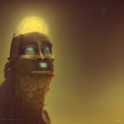 Image similar to eyeless watcher, dutiful return, golden age seraph bunkers, art by Alexander Jansson and Tom Wänerstrand, high detail, cinematic, cgsociety 8k