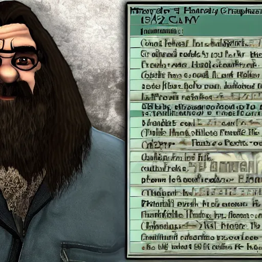 Prompt: harry potter ps 2 hagrid in grand theft auto