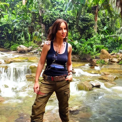 Image similar to Lara croft wearing batik