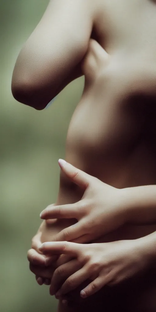 Prompt: a blurry closeup picture of woman's skin gripped tightly, female bodies, hands, macro photography, long exposure photograph, surrealism, anamorphic bokeh, atmospheric lighting, cinematic