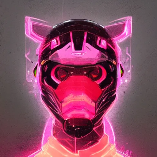 Prompt: profile portrait, helmet tiger cyberpunk made of pink lava and fire design by greg rutkowski detailed, character design sketch, high detail, sharp focus, sketch line art for character design