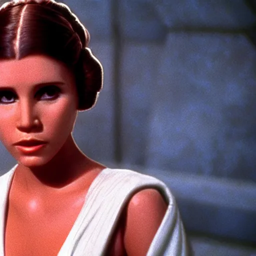 Prompt: leia, from star wars a new hope ( 1 9 8 8 )