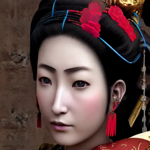 Image similar to hi resolution geisha portrait yasutomo oka steampunk 8 k ultrarealistic