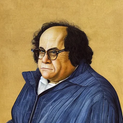 Image similar to portrait of Danny Devito, painting by Sandro Botticelli, detailed, 4k